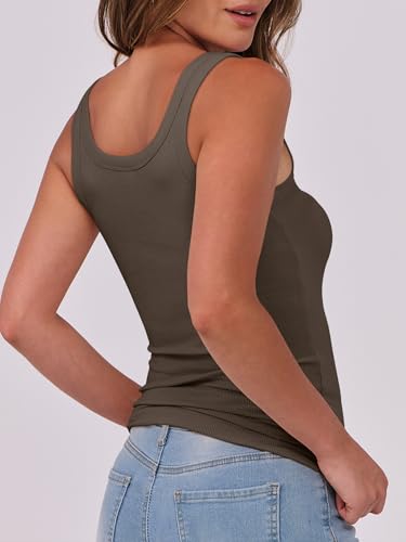 Image of ANRABESS Womens Sleeveless Scoop Neck Tank Top Ribbed Fitted Summer Basic Slim Cute Tops 2026