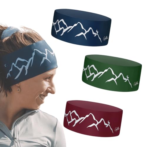 Gipfelgaudi Stirnband 2+1 Set Wähle 3 Lieblingsfarben & erhalte 1 GRATIS | Elastische & atmungsaktive Stirnbänder für Wandern Sport & Alltag