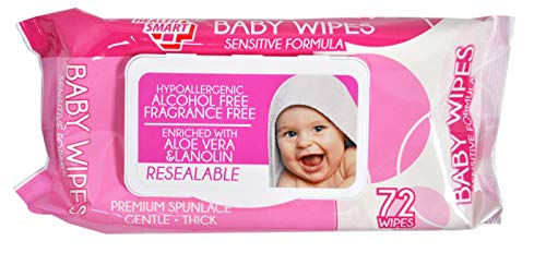 Health Smart Baby Wipes, Premium Quality, 72 Wipes, 24 Pack, Total 1,728 Wipes (PINK)
