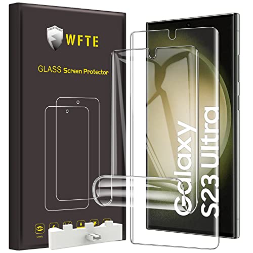 WFTE [2-Pack Protector de Pantalla para Samsung Galaxy s23 Ultra [No es de cristal],Cobertura máxima,9H Dureza,huellas dactilares libre,Sin Burbujas,TPU Protector de Pantalla Samsung Galaxy s23 Ultra