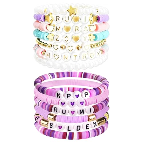 MLPKOI 13 Pièces K-Pop Bracelets Inspirés, Bracelet Amitié, Accessoire Cosplay, Cadeau Fan d'Anime, Anniversaire pour Filles Femme Anniversaire Noël