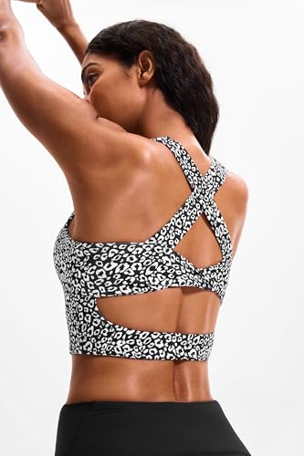 Image of Sports Bras for Women Criss-Cross Back Padded Workout Tank Tops Medium Support Crop Tops for Women