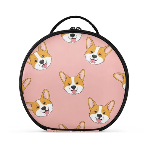 Takiito Cute Dogs Travel Makeup Case Portable Makeup Box Artist Cosmetic Case Organizer With Adjustable Dividers