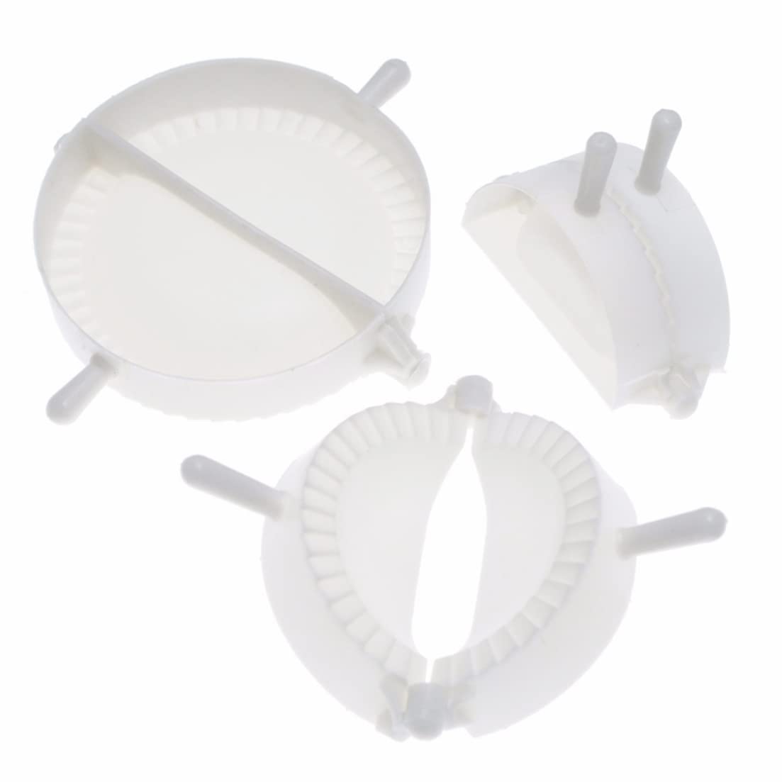 CAKEEYUM Dumpling Mold Tool 3Pcs Plastic White Dumpling Maker for Dough Pie Ravioli Creative Press mold tool, maker, press,