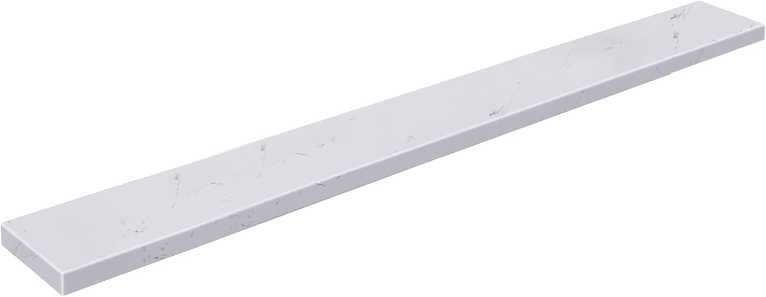48 in. W x 4 in. H Engineered Stone Backsplash for Bathroom Vanity Sink Top in Carrara White Carrara White 48"X4" Backsplash