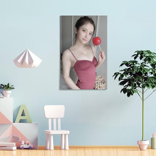 桃月なしこ ポスター 装飾画 キャンバス 壁アート リビングルーム ポスター 寝室 絵画 フレームスタイル (16x24inch) [4]