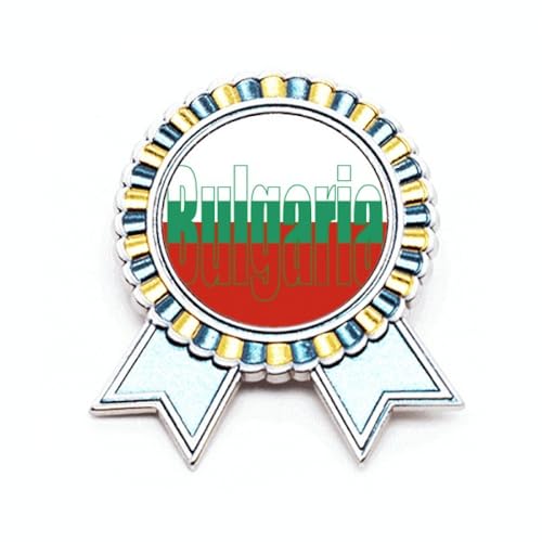 Broche drapeau bulgarie avec nom insigne en métal pour costume de fête