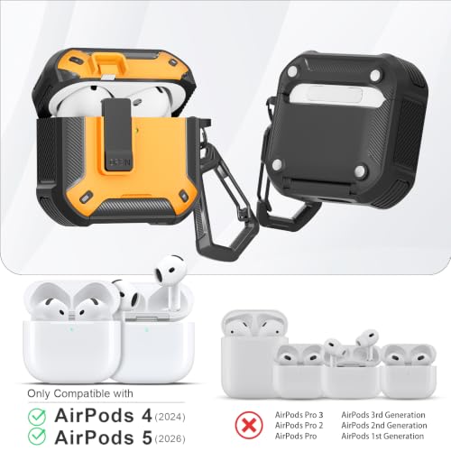 Image of for AirPods 5 /4 Case (2026 /2024) with Magnetic Secure Lock and Phone Stand