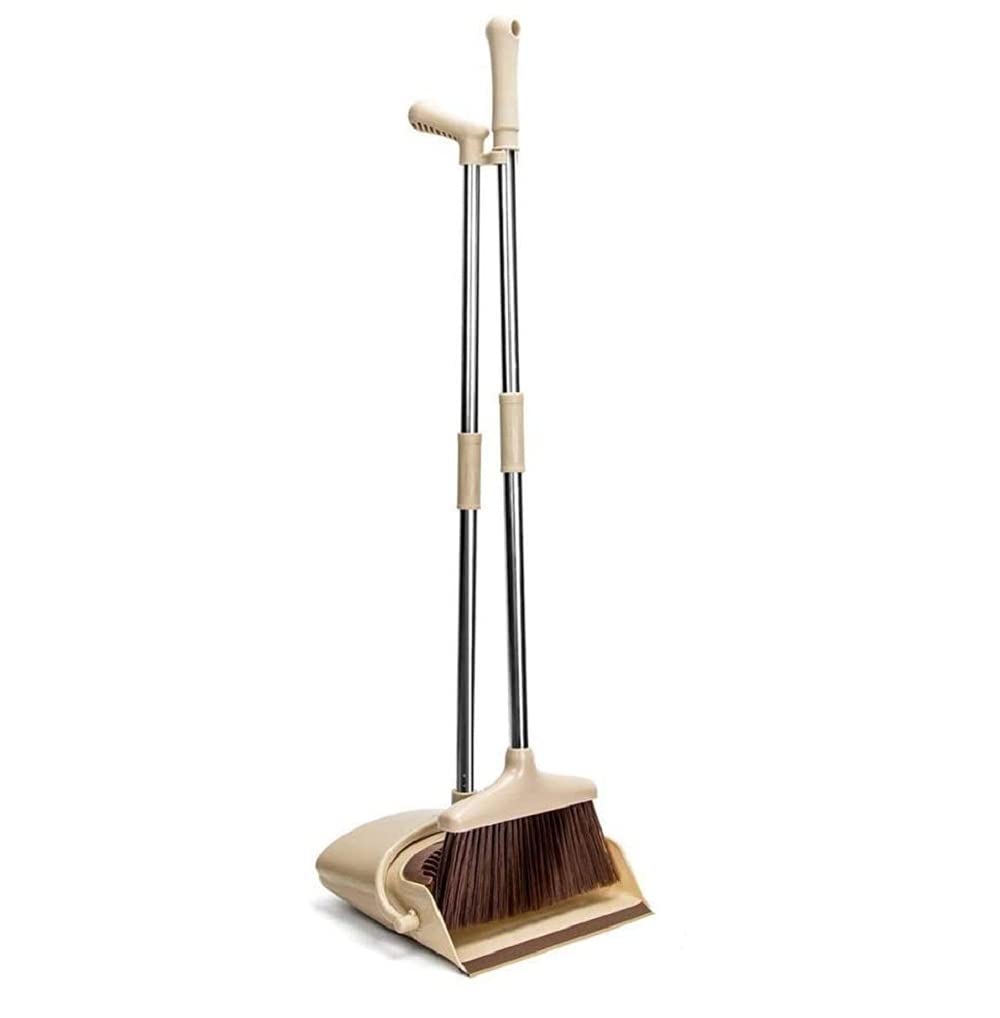 N M Z Fiber and Steel Long Handle Rotatable Self Cleaning Broom and Dust Pan with Long Handle Standing Upright Grips Sweep Set with Lobby Broom Combo Set (38 x 30 x 13 cm, Multicolour) (B07K6L2H7Q) Amazon Price History, Amazon Price Tracker