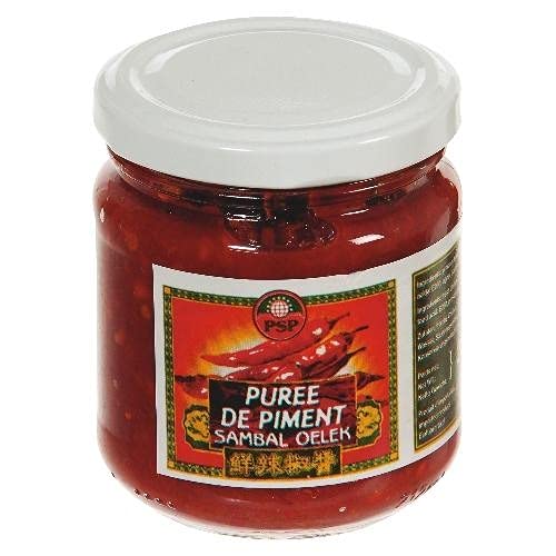 PSP - Purée de piment Sambal Oelek 200g - Saveurs exotiques pour pimenter vos plats - Asie - Le Lot De 4