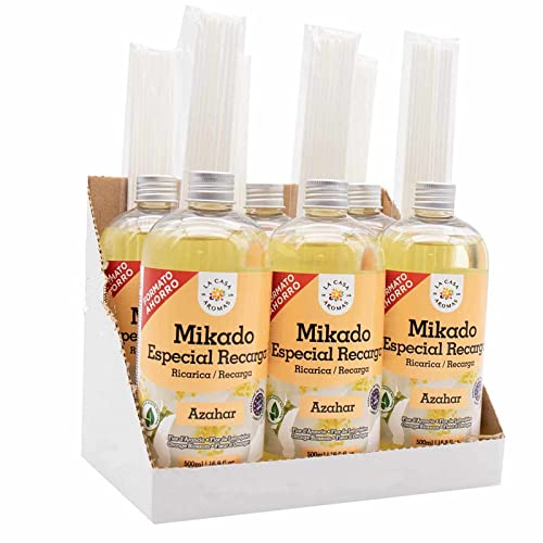 Aromas Mikado Reposición Con Varillas (Azahar, 6 * 500ml)