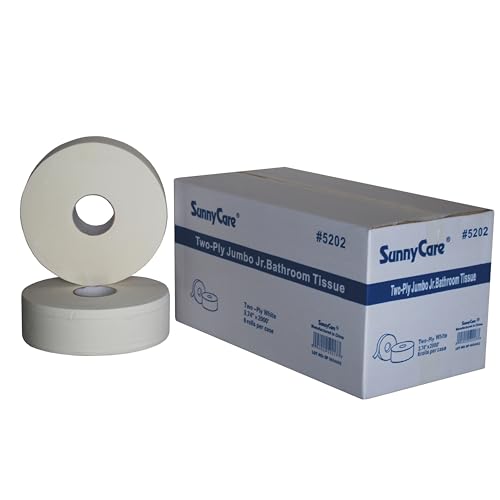 SunnyCare Two-Ply Jumbo Jr. Bathroom Tissue, White, 3.75