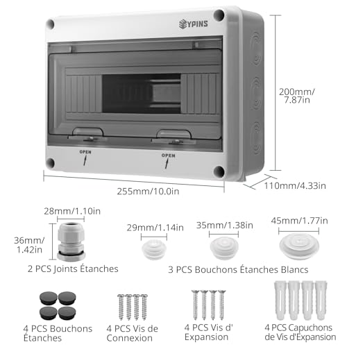 Coffret électrique 12 modules IP65 étanche en ABS avec rails intégrés - 2
