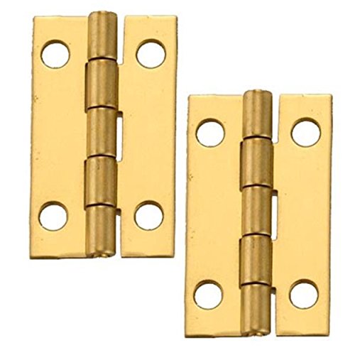 Stanley Solid Brass Miniature Narrow Hinge, 1-1/2" Long X 7/8" Open (2) #TOP2