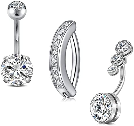 MODRSA Belly Button Ring Belly Rings for Women Belly Button Rings Surgical Steel Clicker Belly Piercing Jewelry