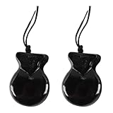 Enwye 2 Stück Holzkastagnetten, Spanische Handgefertigte Traditionelle Handschlaginstrumente,Holzfingerkastagnetten, Musikalische Schlaginstrumente, Rhythmus-Klatschbretter, Souvenir, Schwarz