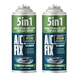 AC FIX 5-in-1 – R1234yf x2 Refrigerant for Car Air Conditioning with Oil, Sealant, UV Dye, Desiccant – Quick Application – Protects the Compressor