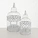 WHW Whole House Worlds Cape Cod Chic White Bird Cages, Set of 2, White Metal, 15.5 and 19 Inches Tall