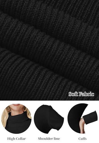 Women's Oversized Sweater Dress Turtleneck Long Sleeve Pullover Long Knit Sweater Mini Dress Trendy Outfits Spring4