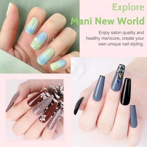 Lavender Violets 73 Pcs Gel Nail Polish Set with Lamp Starter Kit 45 Colors Full Set for Beginners Nail Primer,Base Coat,Matte&Top Coat Manicure Gel Remover Shellac UV Varnish Nail tech Suppliers LA07
