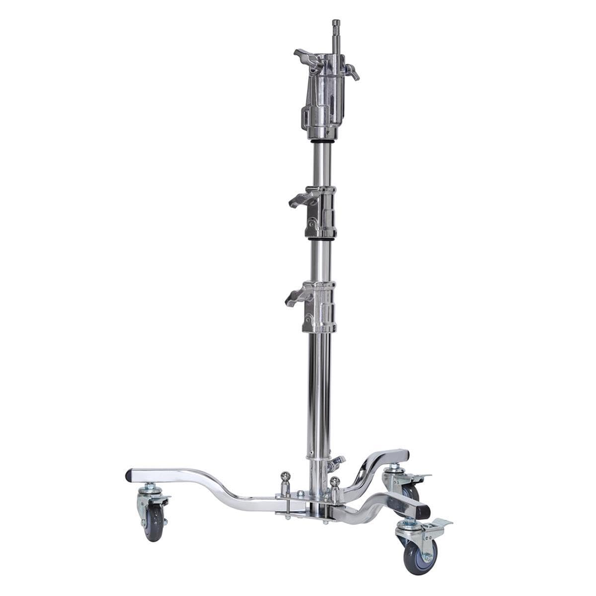 Flashpoint Heavy Duty 3.8ft Lowboy Steel Stand with Rolling Base and Combo Head, Max Load 44lb