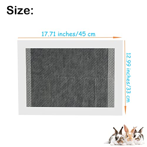 Image of 100 Pcs Disposable Rabbit Pee Pads,Pet Pees Pad Cage Black Carbon Liner,Super Absorbent Leak Proof Cushion Reduce Odor Bunny Training Accessories for Kitten Puppy Hamsters Hedgehog