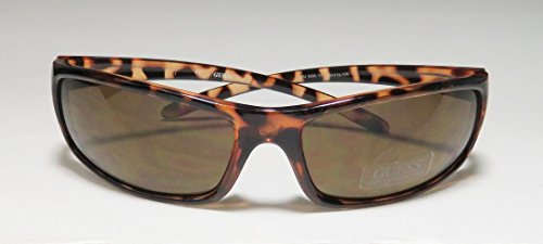 GUESS Mens GU6250 Sport Shield Fashion Sunglasses, Tortoise/Amber2