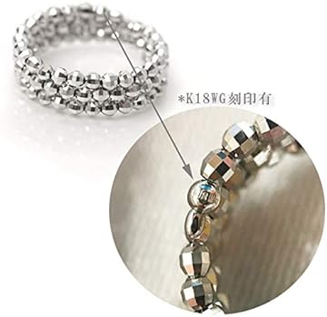 Amazon | K18WG ホワイトゴールド ミラーボール コイル リング 形状