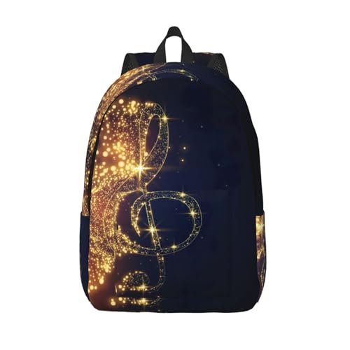 Sac à dos de voyage avec note de musique dorée pour protéger votre PC portable des chocs