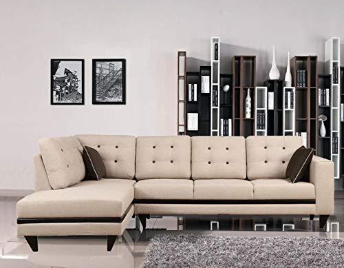 HomeTown Garcia Fabric Lounger in Beige Colour