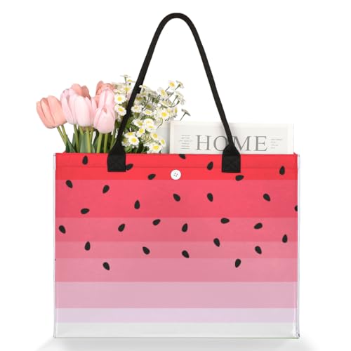 Watermelon Fruit Tote Bag for Women Large Beach Bag Reusable Grocery Bags Tote Bag for Work Shopping Travel Beach3