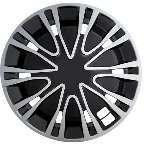 Image of by Prigan Wheel Cover for Linea 15 Inch Silver Black Wheel Cap (Available in 13,14,15,16 Inch) (Set of 4 Pcs) (Press Fitting) Model- Drive Silver Black-15