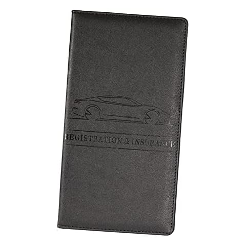 Harilla Thin Car Registration and Insurance Holder Card Holder PU Document Holder Fit for Essential Document Teenagers Boys Women Driver, Black Cover
