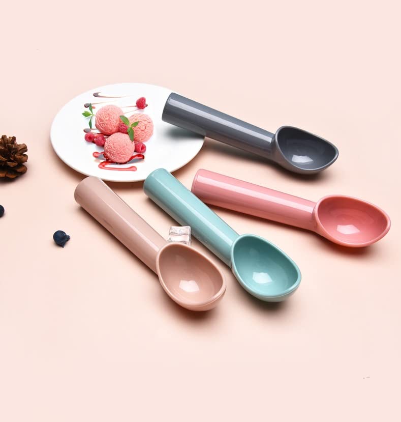 4 Pcs Plastic Ice Cream Scoop Cupcake Spoon Melon Fruit Scoop with Plastic Handle Kitchen Tool