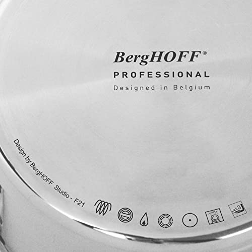 Berghoff Professional 18/10 Stainless Steel Tri-Ply 2Pc Fry Pan Set, 8 Inches, 10 Inches, Induction Cooktop Ready, Fast, Evenly Heat, Oven Safe — view 6