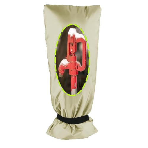 Outdoor Faucet Covers for Winter, 13" W x 25" H Outside Yard Hydrant Protector Socks Winter, Insulated Hose Bib Protector Cover, Spigot Pipe Cover Freeze Protection - Beige