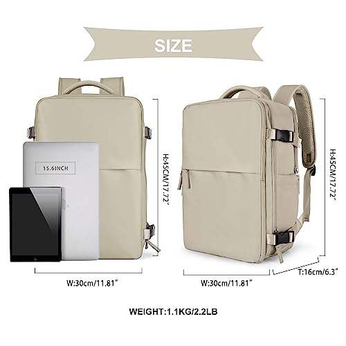 Image of coowoz Carry On Backpack Women Men Travel Backpack Airline Approved Laptop Backpack Sport Rucksack, B-khaki, L, Rucksack