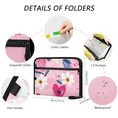 Carpeta A4 13 bolsillos con cremallera protege tus documentos del desorden archivador de papel 3