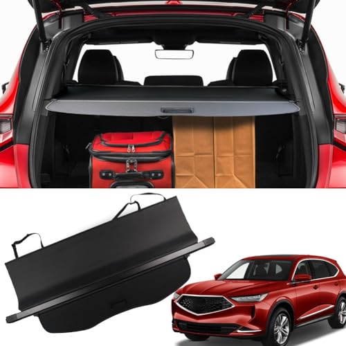 Marretoo for Acura MDX Cargo Cover 2025 2024 2023 2022【FIT Base Type S ONLY】 for Acura MDX Accessories Black Retractable Factory Style SUV Trunk Cover Replace OEM 08U35-TYA-210A(NOT for A-Spec)