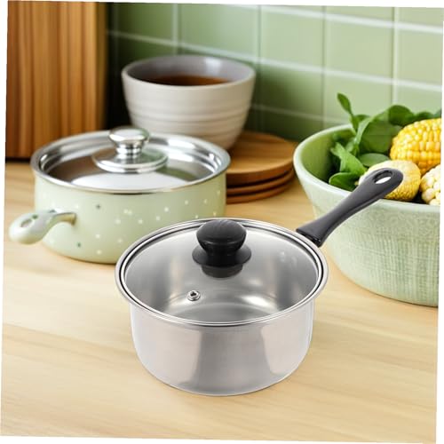 Olla de leche de acero inoxidable Housoutil con tapa de absorción óptima de calor 6