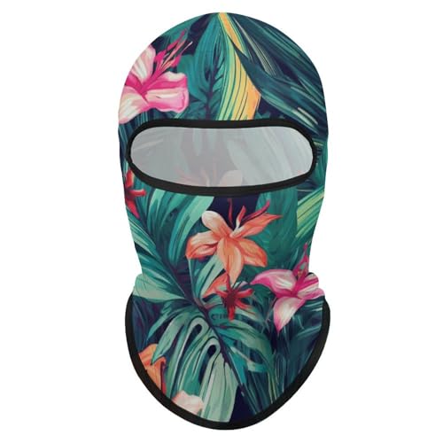 Balaclava con hojas florales tropicales para hombre y mujer, máscara facial con protección solar, transpirable, para senderismo, ciclismo, correr y conducir miniatura 7