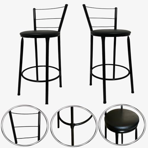 Kit 2 Banquetas Pretas para Áreas de Lazer e Casa, Reforçadas