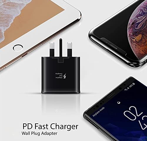 15W Charger Plug With Usb To Usb C Charger Cable Kit, Adaptive Fast Charger for Samsung Fast Charger Plug, Samsung Phone Smart Plug And Cable Compatible With Samsung Smart Phones And Other.