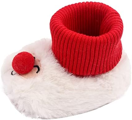 GUENZY Infant Toddler Shoes Plus Velvet Floor Shoes Thick Cartoon Indoor Non Slip Christmas Toddler Size 5 Toddler Girl Boots Red
