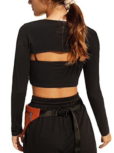 Image of Verdusa Women's Long Sleeve Open Front Bolero Shrug Crop Top Cardigan