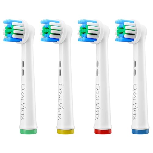 Oral B Compatible Replacement Electric Toothbrush Heads | OralVista 4 Pack Electric Toothbrush Heads Compatible with Oral B Toothbrush Head | Sensitive Gums, Deep Cleaning, Easy Fit, Durable Design