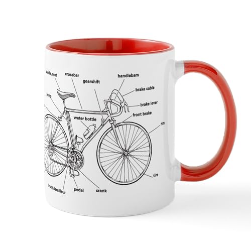 CafePress Bicycle Anatomy Mug 11 oz (325 ml) Ceramic Coffee Mug