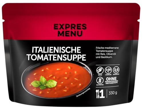 EXPRES MENU Italienische Tomatensuppe | Mit Reis, Olivenöl und Basilikum | Fertiggericht