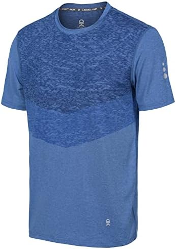 Little Donkey Andy Men's Quick Dry Sweat Wicking Stretch Short Sleeve T-Shirt UV Protection Workout Running Hiking Tee Heather Blue S