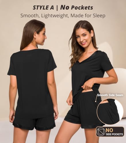 Image of WiWi Viscose from Bamboo Pajamas Set for Women Super Soft Short Sleeve Cooling Summer Plus Size Pjs Sets Sleepwear S-4X